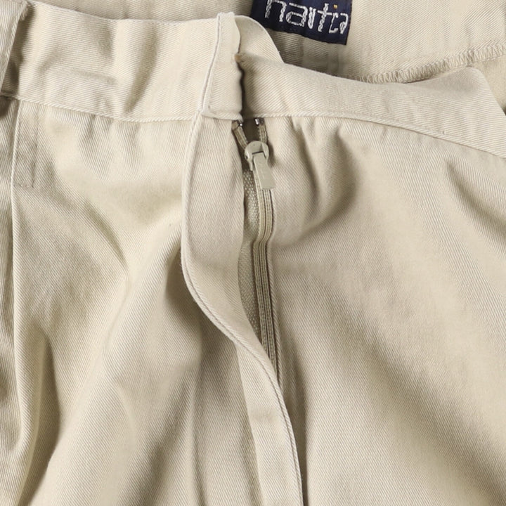 90'S NAUTICA Two-pleat Chino Shorts, Women's L (w30) Vintage cotton Beige type Vintage Second Hand
