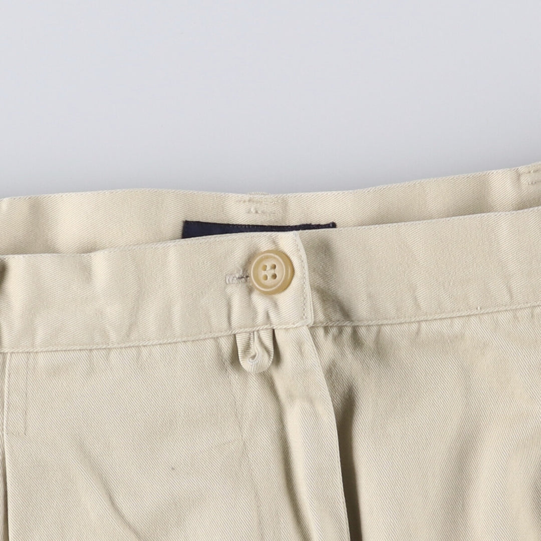 90'S NAUTICA Two-pleat Chino Shorts, Women's L (w30) Vintage cotton Beige type Vintage Second Hand