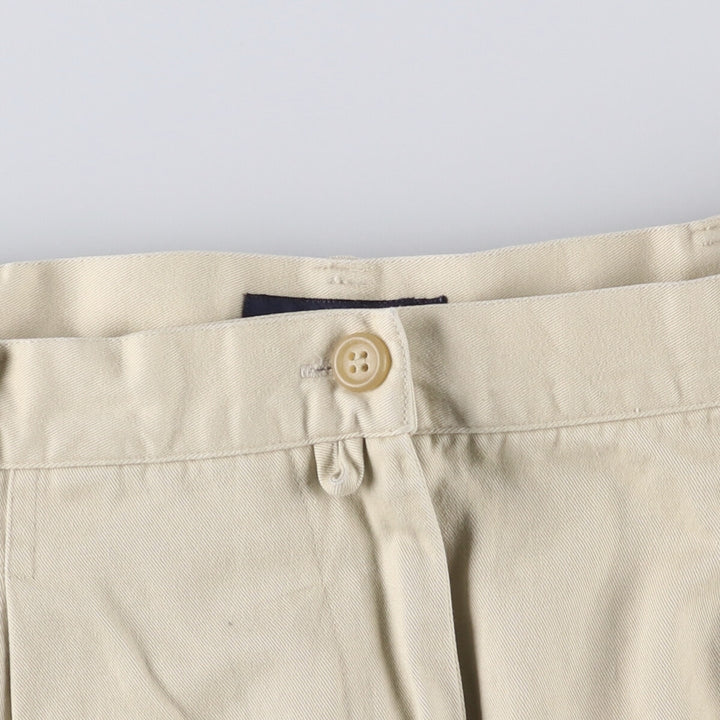 90'S NAUTICA Two-pleat Chino Shorts, Women's L (w30) Vintage cotton Beige type Vintage Second Hand