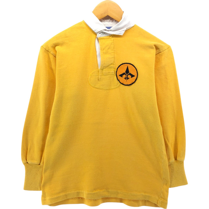 MAXMORE Long Sleeve Rugby Shirt, Men's Size S, Vintage cotton yellow type Vintage Second Hand
