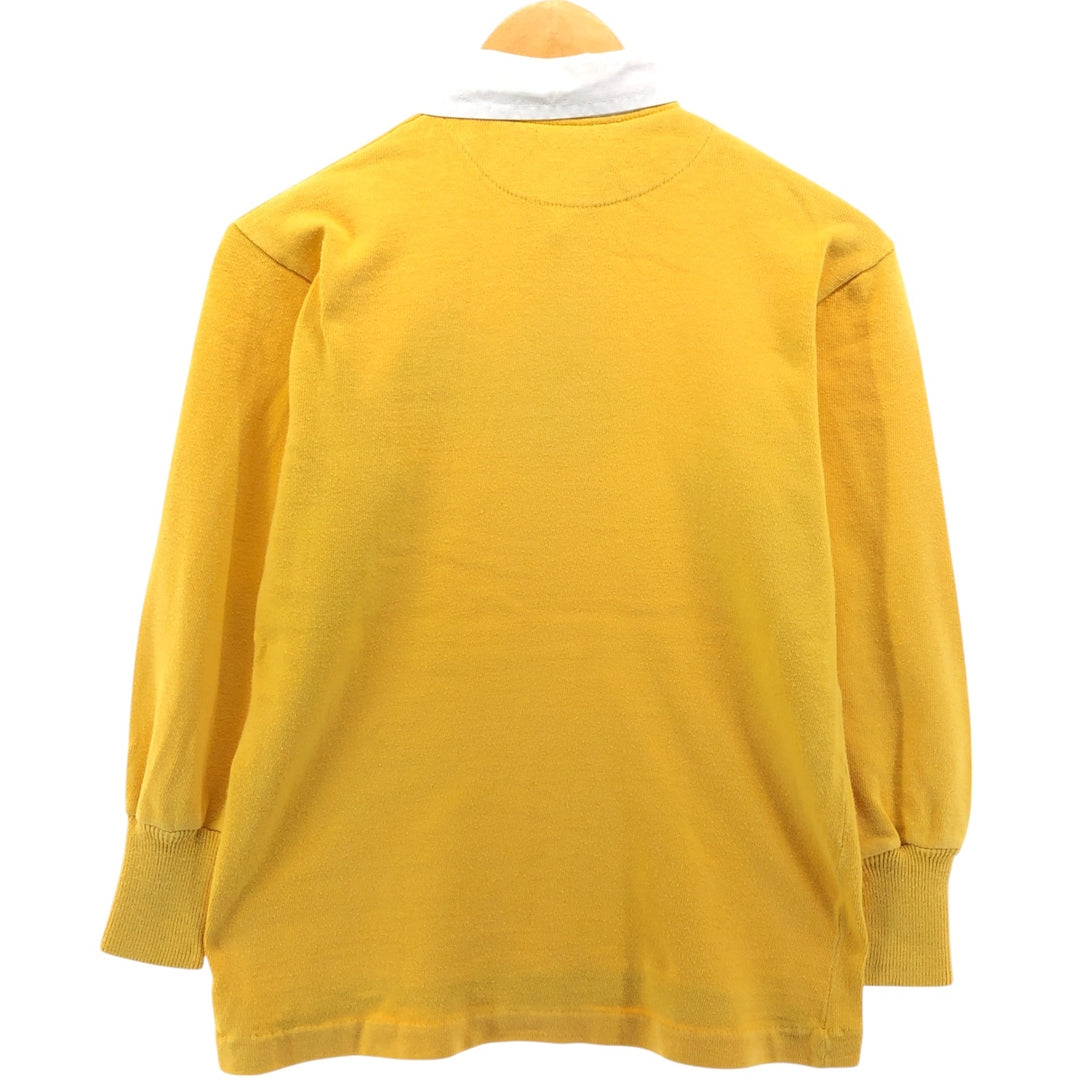 MAXMORE Long Sleeve Rugby Shirt, Men's Size S, Vintage cotton yellow type Vintage Second Hand