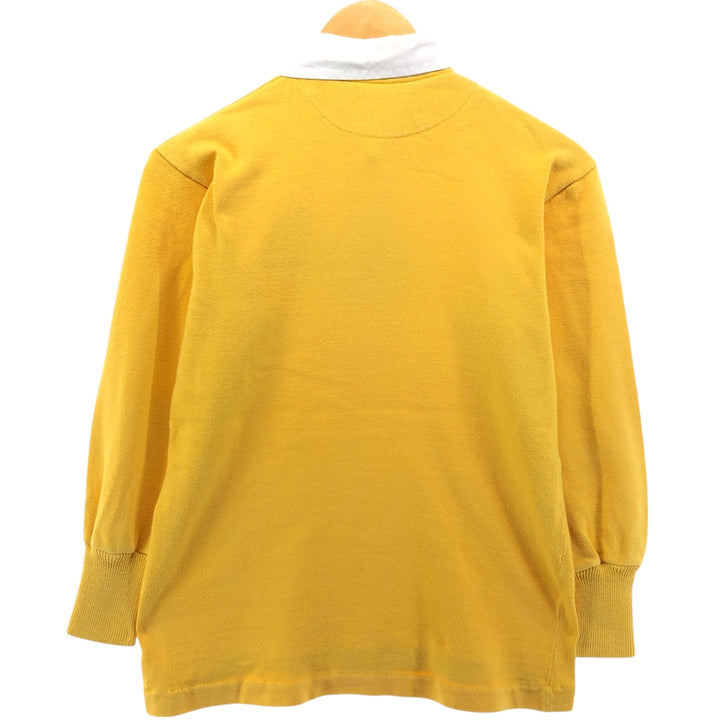 MAXMORE Long Sleeve Rugby Shirt, Men's Size S, Vintage cotton yellow type Vintage Second Hand