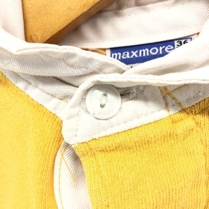 MAXMORE Long Sleeve Rugby Shirt, Men's Size S, Vintage cotton yellow type Vintage Second Hand