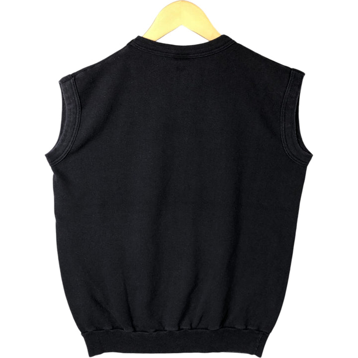 90'S SIGNAL Sleeveless Printed Sweatshirt, Made in USA, Men's Size L, Vintage polyester black type Vintage Second Hand