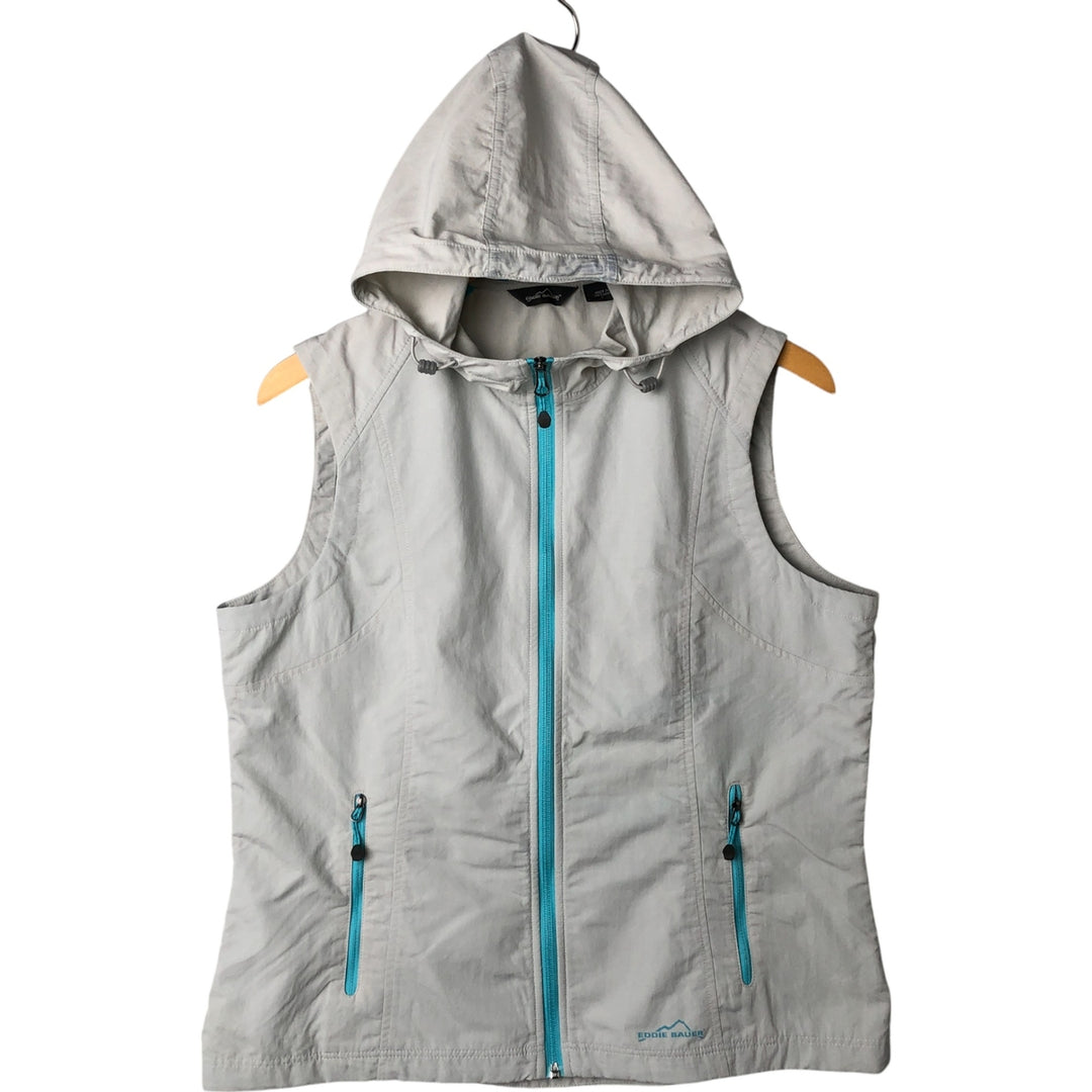 Eddie Bauer Hoodie Nylon Vest Women's Size L Nylon gray type Vintage Second Hand