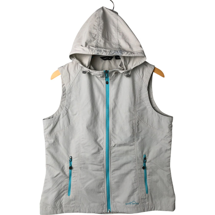 Eddie Bauer Hoodie Nylon Vest Women's Size L Nylon gray type Vintage Second Hand