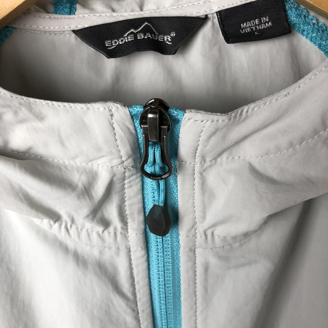 Eddie Bauer Hoodie Nylon Vest Women's Size L Nylon gray type Vintage Second Hand