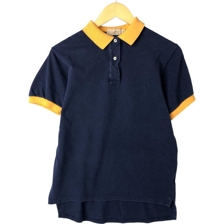 90'S J.Crew short sleeve polo shirt, made in USA, men's size S, vintage cotton navy blue type Vintage Second Hand