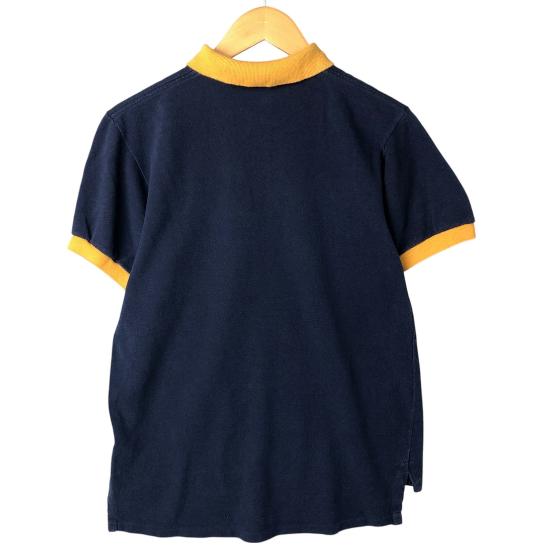 90'S J.Crew short sleeve polo shirt, made in USA, men's size S, vintage cotton navy blue type Vintage Second Hand
