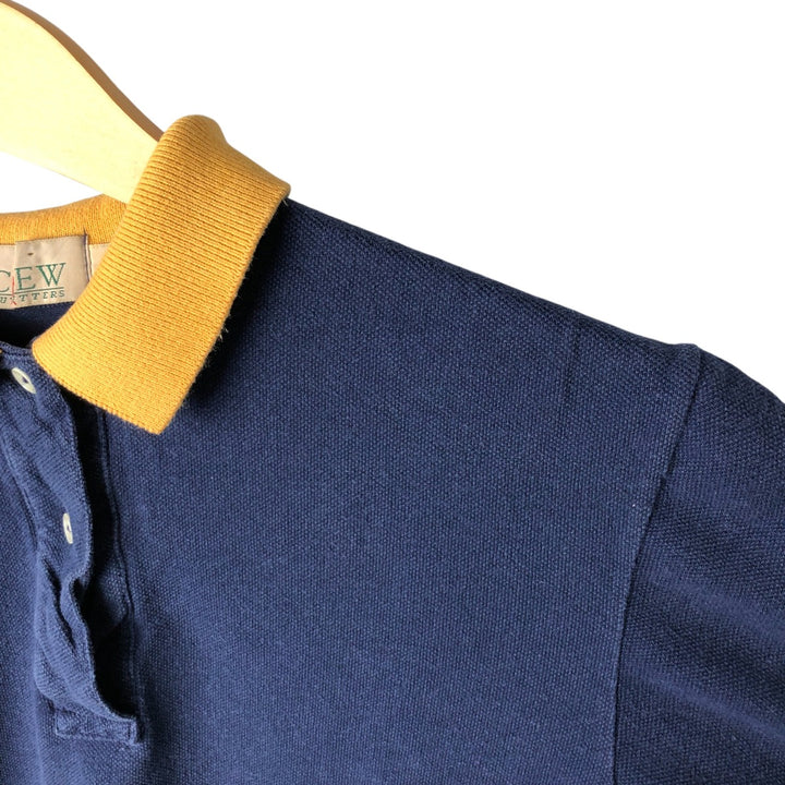 90'S J.Crew short sleeve polo shirt, made in USA, men's size S, vintage cotton navy blue type Vintage Second Hand