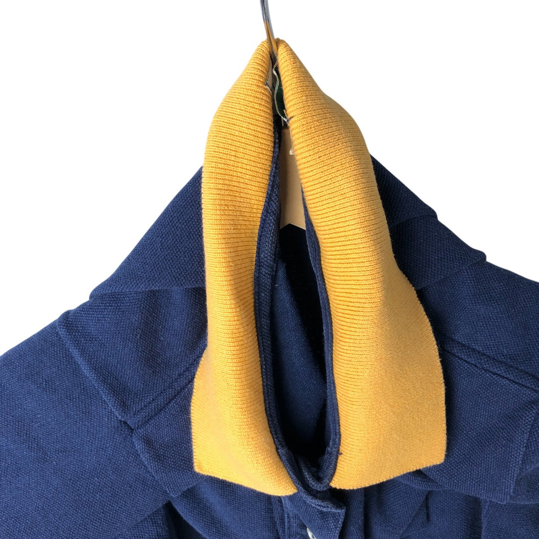 90'S J.Crew short sleeve polo shirt, made in USA, men's size S, vintage cotton navy blue type Vintage Second Hand
