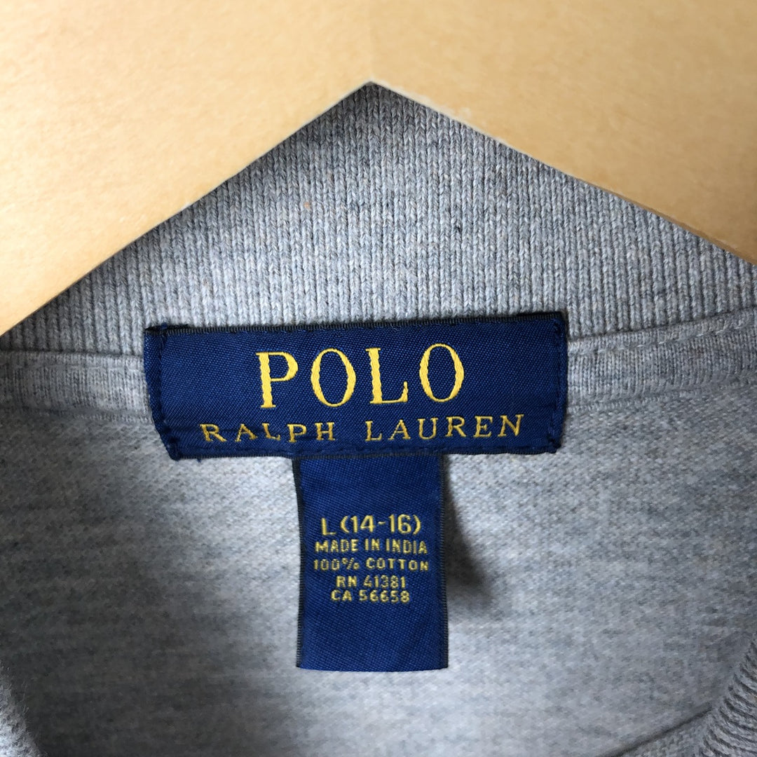 Ralph Lauren POLO Ralph Lauren short sleeve polo shirt women's size L cotton gray type Vintage Second Hand