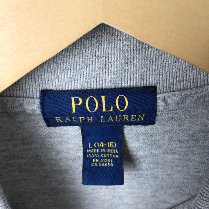 Ralph Lauren POLO Ralph Lauren short sleeve polo shirt women's size L cotton gray type Vintage Second Hand