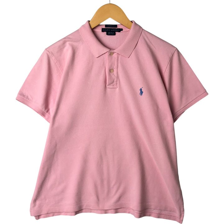 Ralph Lauren Classic Fit Short Sleeve Polo Shirt Women's XL cotton pink type Vintage Second Hand