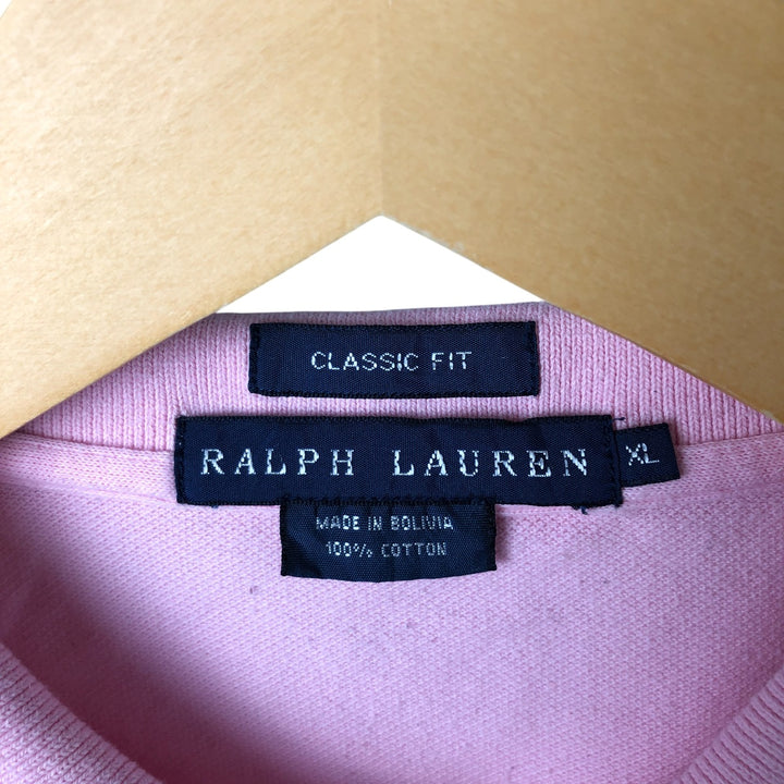 Ralph Lauren Classic Fit Short Sleeve Polo Shirt Women's XL cotton pink type Vintage Second Hand