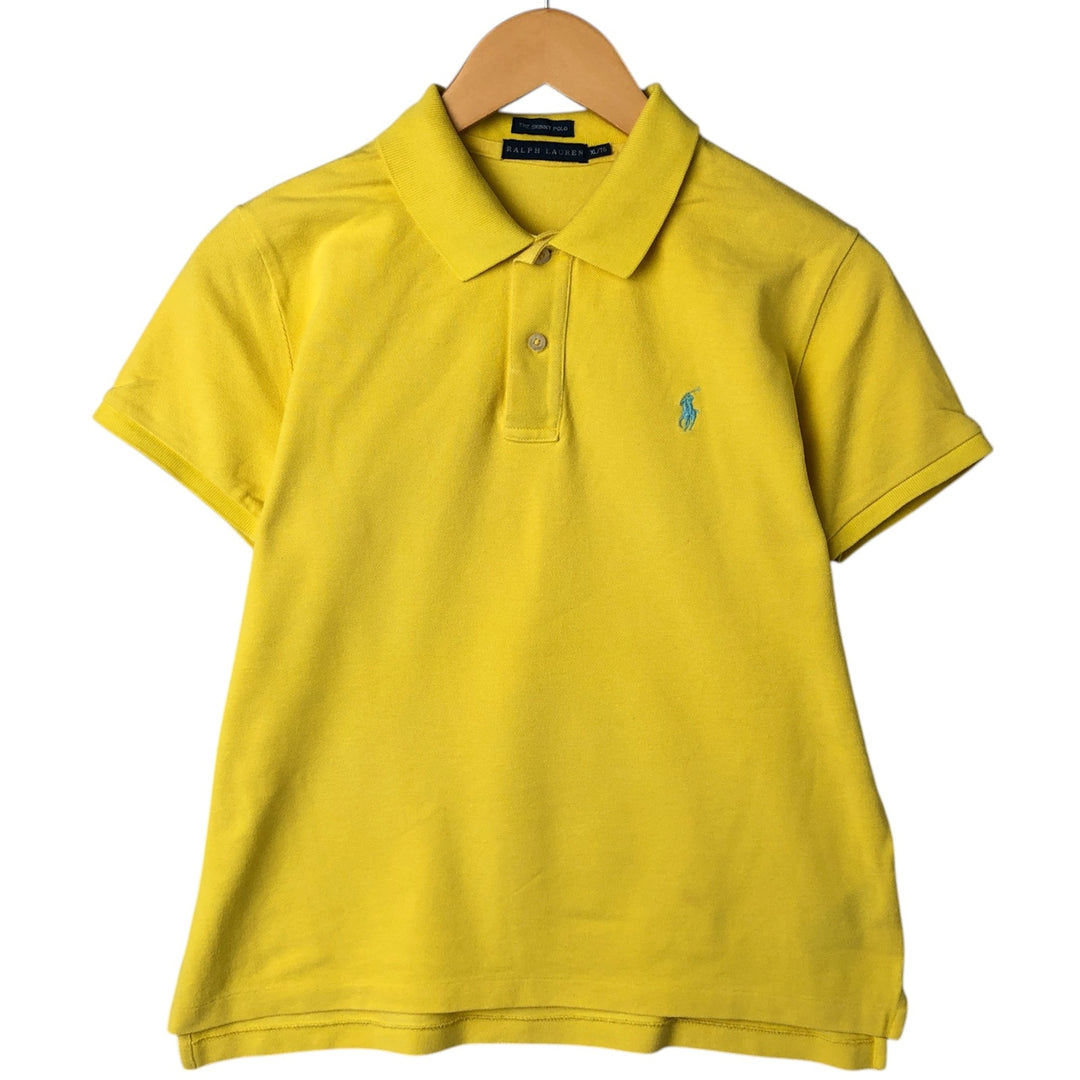 Ralph Lauren THE SKINNY POLO short sleeve polo shirt, women's size XL cotton yellow type Vintage Second Hand