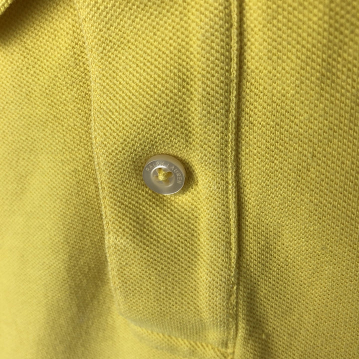 Ralph Lauren THE SKINNY POLO short sleeve polo shirt, women's size XL cotton yellow type Vintage Second Hand