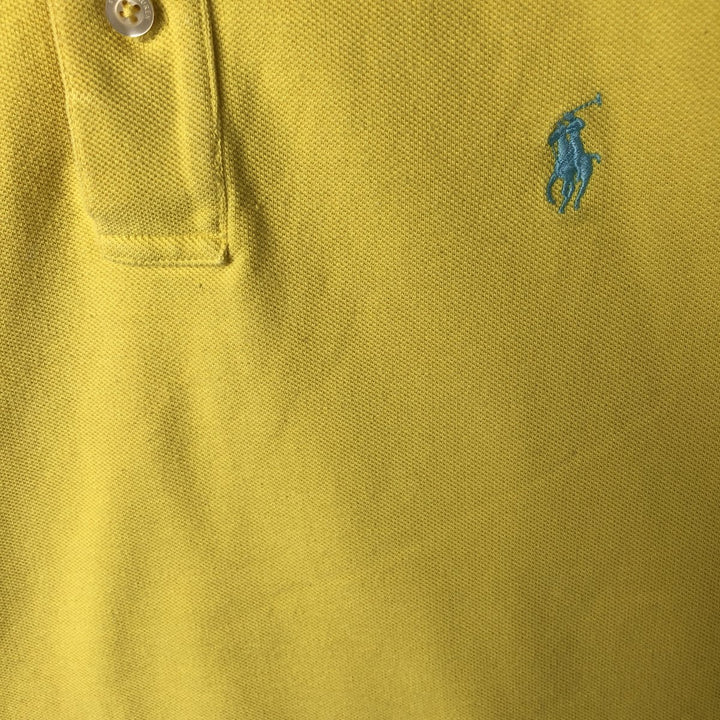 Ralph Lauren THE SKINNY POLO short sleeve polo shirt, women's size XL cotton yellow type Vintage Second Hand