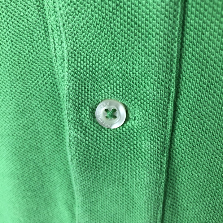 Ralph Lauren THE SKINNY POLO long sleeve polo shirt, women's size XL cotton green type Vintage Second Hand