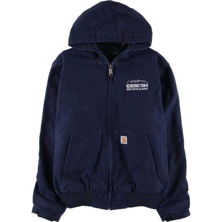 Carhartt Loose Fit Duck Full Zip Hoodie, Men's L size cotton navy blue type Vintage Second Hand