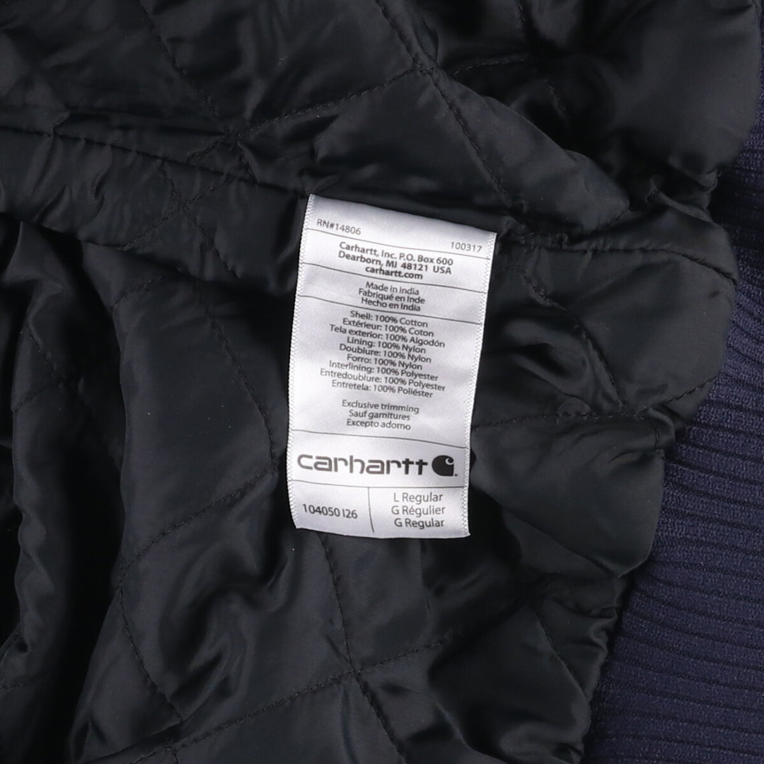 Carhartt Loose Fit Duck Full Zip Hoodie, Men's L size cotton navy blue type Vintage Second Hand