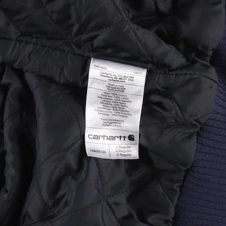 Carhartt Loose Fit Duck Full Zip Hoodie, Men's L size cotton navy blue type Vintage Second Hand