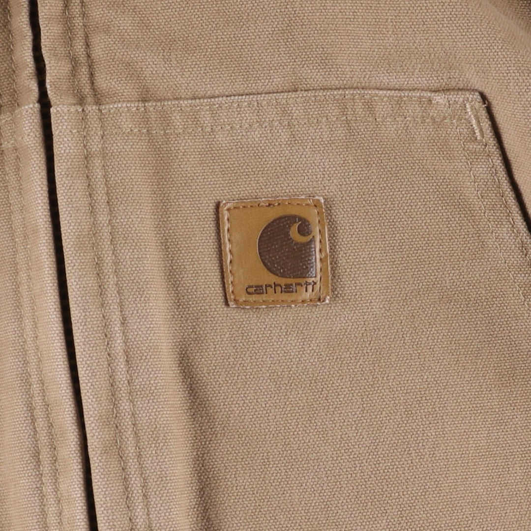 00'S Carhartt Active Jacket Duck Full Zip Hoodie Men's XL cotton beige type brown Vintage Second Hand