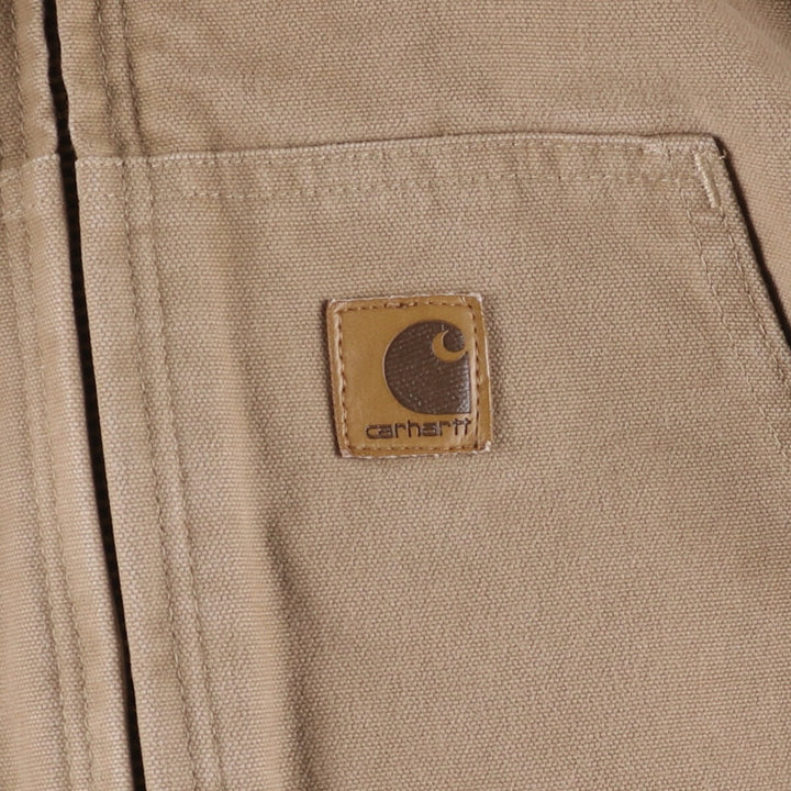 00'S Carhartt Active Jacket Duck Full Zip Hoodie Men's XL cotton beige type brown Vintage Second Hand