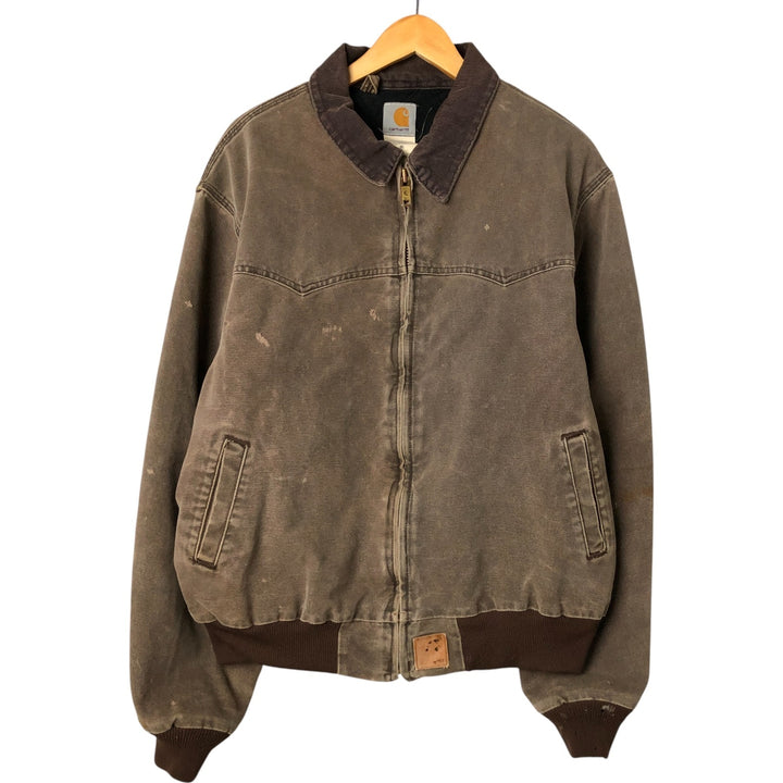 00'S Carhartt Santa Fe Jacket Duckwork Blouson Men's XL cotton brown type Vintage Second Hand