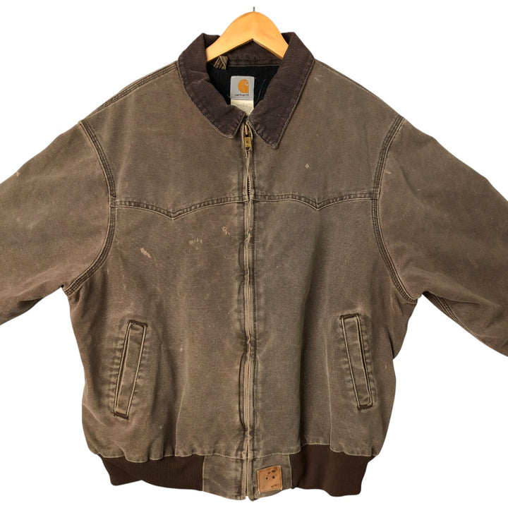 00'S Carhartt Santa Fe Jacket Duckwork Blouson Men's XL cotton brown type Vintage Second Hand