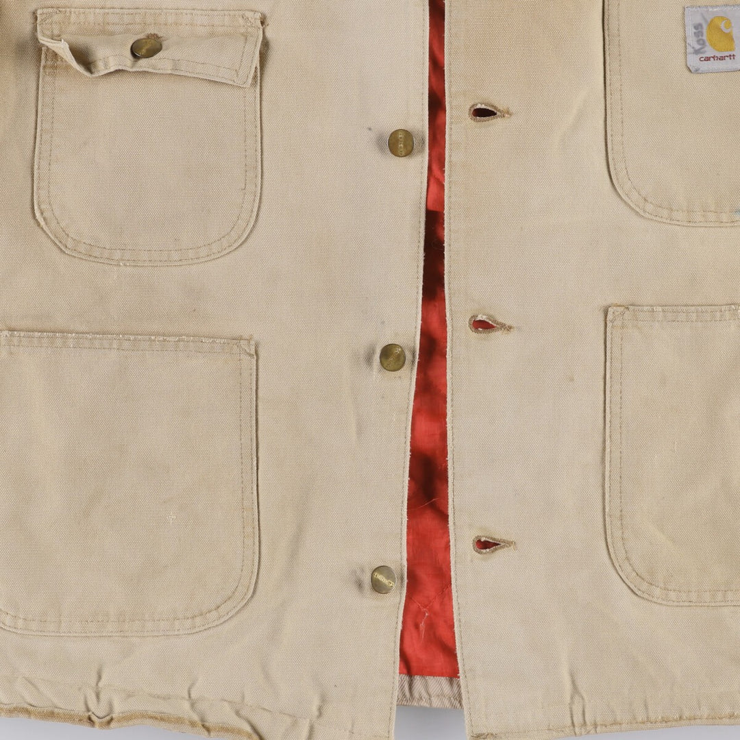 Carhartt Michigan Chore Coat Duck Coverall Men's L size unknown Beige type Vintage Second Hand