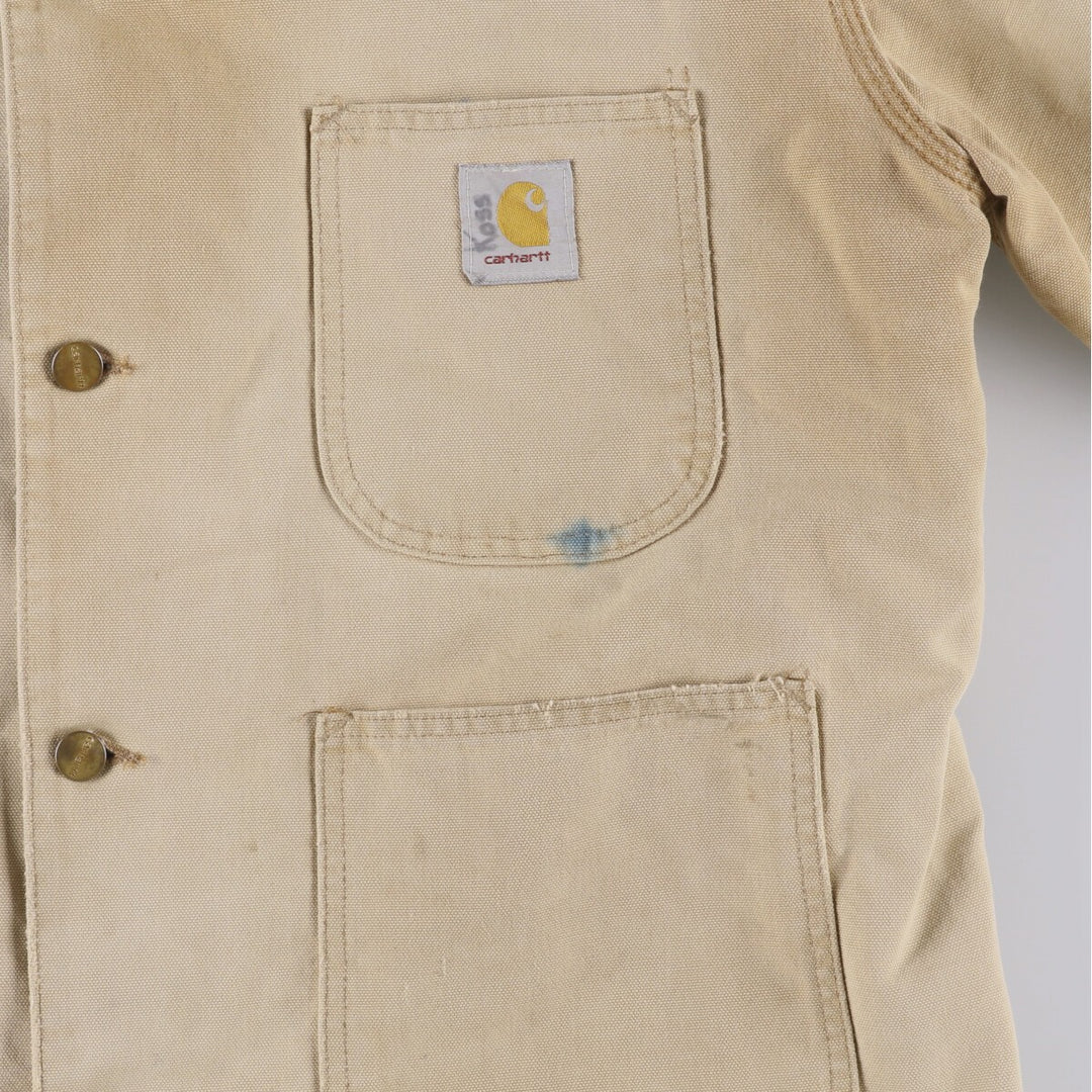 Carhartt Michigan Chore Coat Duck Coverall Men's L size unknown Beige type Vintage Second Hand