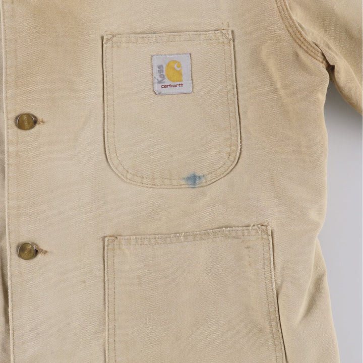 Carhartt Michigan Chore Coat Duck Coverall Men's L size unknown Beige type Vintage Second Hand
