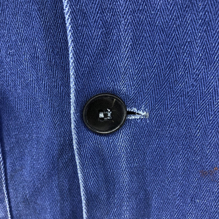 Herringbone Euro Work Jacket 50 Men's S size unclear navy blue type Vintage Second Hand