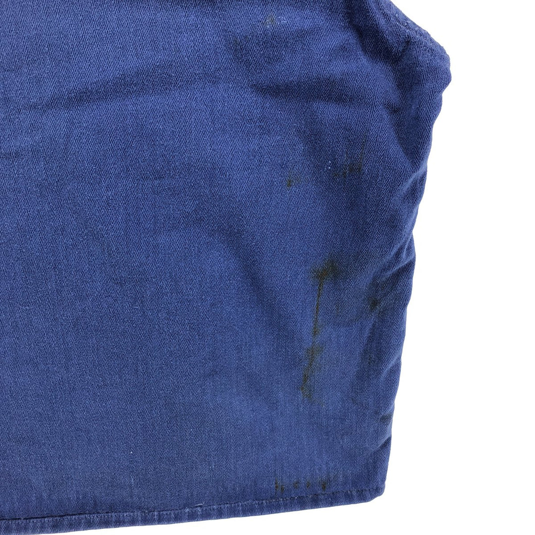 Herringbone Euro Work Jacket 50 Men's S size unclear navy blue type Vintage Second Hand