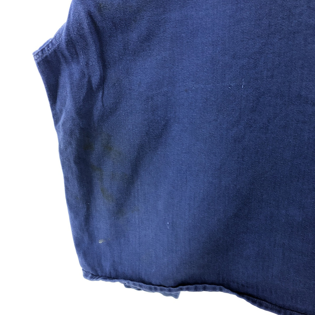 Herringbone Euro Work Jacket 50 Men's S size unclear navy blue type Vintage Second Hand