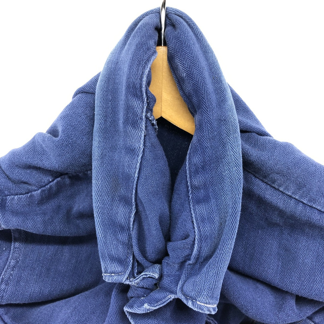 Herringbone Euro Work Jacket 50 Men's S size unclear navy blue type Vintage Second Hand