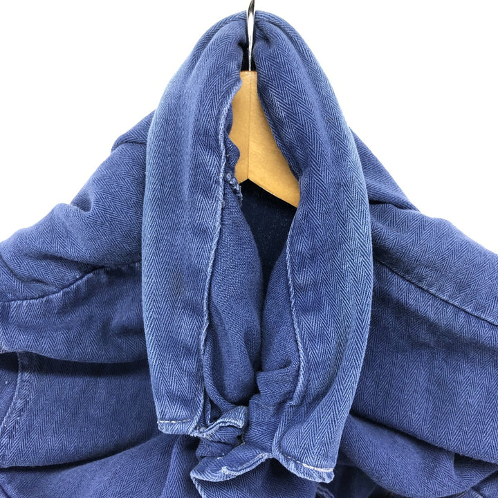 Herringbone Euro Work Jacket 50 Men's S size unclear navy blue type Vintage Second Hand