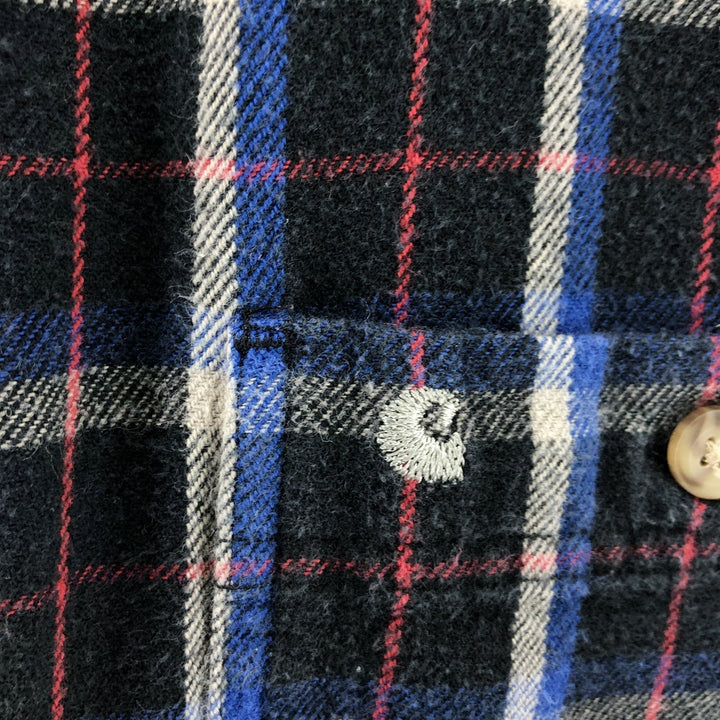 Carhartt Long Sleeve Flannel Check Shirt, Men's XL cotton black type Vintage Second Hand