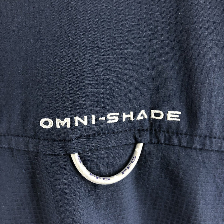 Columbia PFG OMNI-SHADE Long Sleeve Fishing Shirt, Men's XL polyester navy blue type Vintage Second Hand