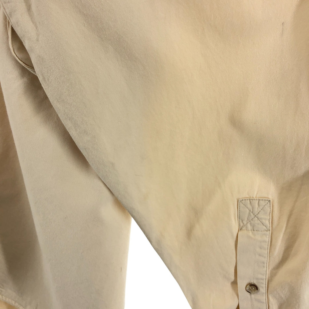 90'S Orvis Long Sleeve Fishing Shirt, Men's Medium, Vintage cotton Beige type Vintage Second Hand