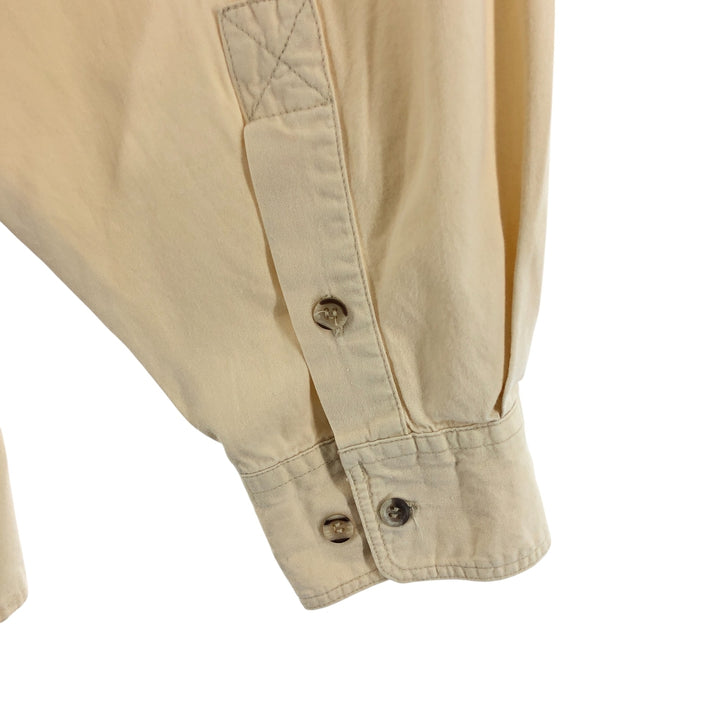 90'S Orvis Long Sleeve Fishing Shirt, Men's Medium, Vintage cotton Beige type Vintage Second Hand
