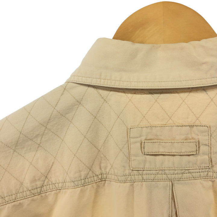 90'S Orvis Long Sleeve Fishing Shirt, Men's Medium, Vintage cotton Beige type Vintage Second Hand