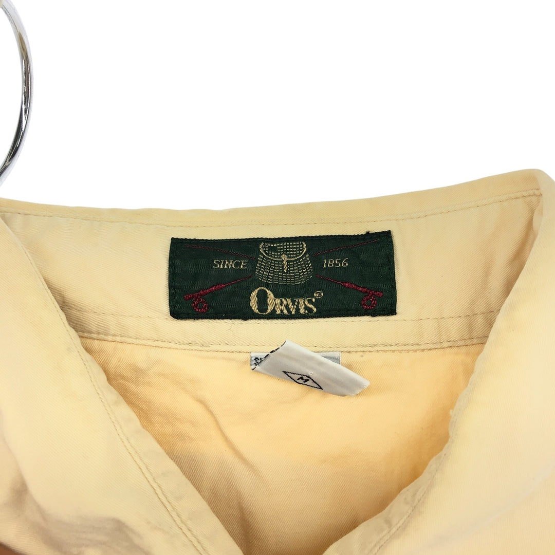 90'S Orvis Long Sleeve Fishing Shirt, Men's Medium, Vintage cotton Beige type Vintage Second Hand