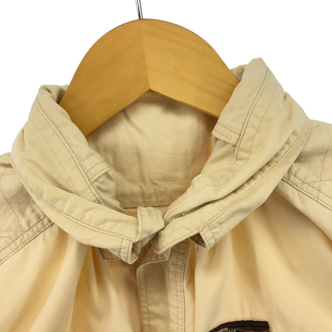 90'S Orvis Long Sleeve Fishing Shirt, Men's Medium, Vintage cotton Beige type Vintage Second Hand