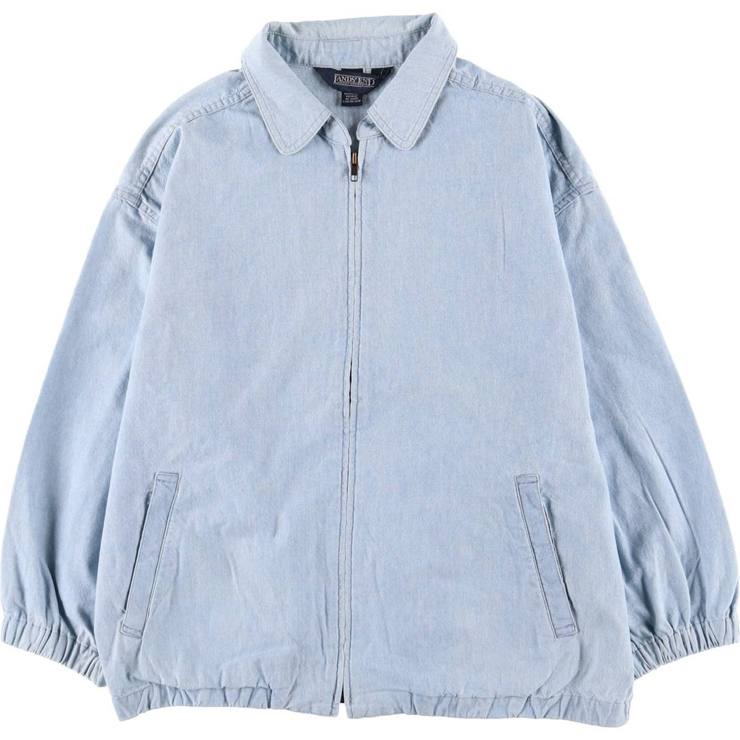 Vintage 90'S Lands' End swing top sports jacket, women's size L cotton Blue type light blue Vintage Second Hand