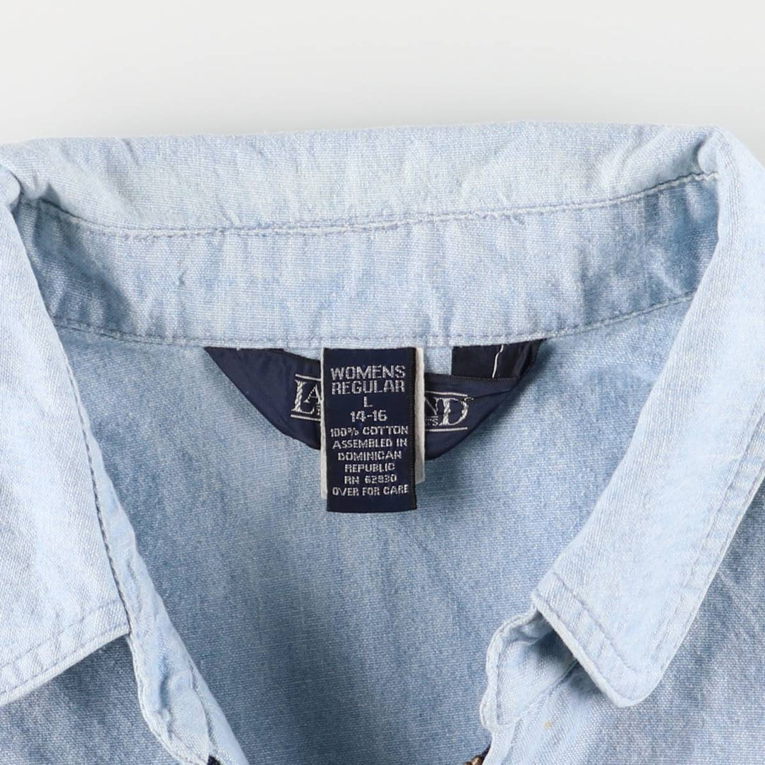 Vintage 90'S Lands' End swing top sports jacket, women's size L cotton Blue type light blue Vintage Second Hand