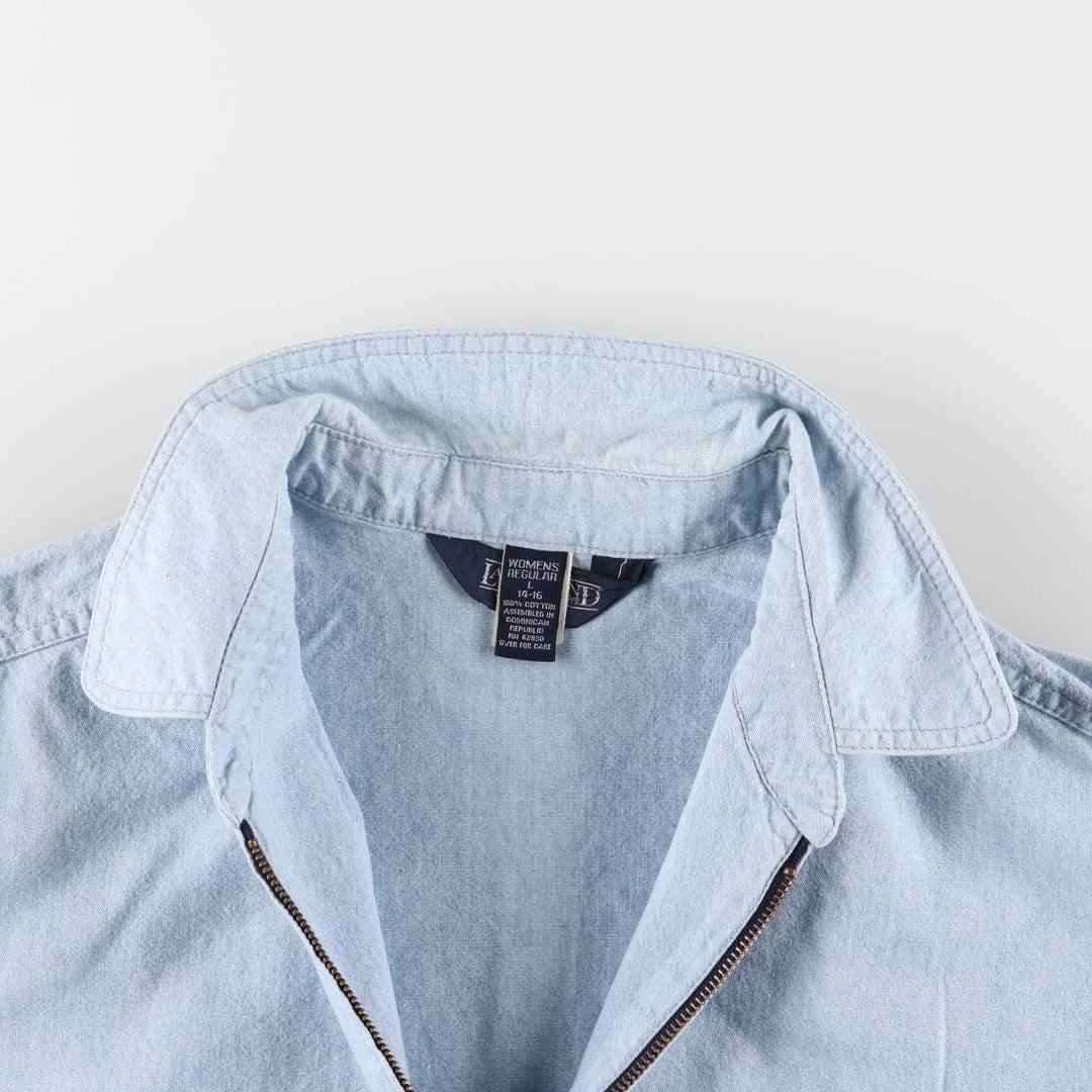 Vintage 90'S Lands' End swing top sports jacket, women's size L cotton Blue type light blue Vintage Second Hand