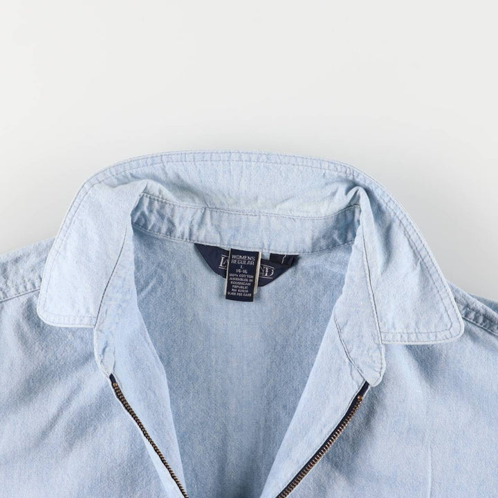 Vintage 90'S Lands' End swing top sports jacket, women's size L cotton Blue type light blue Vintage Second Hand