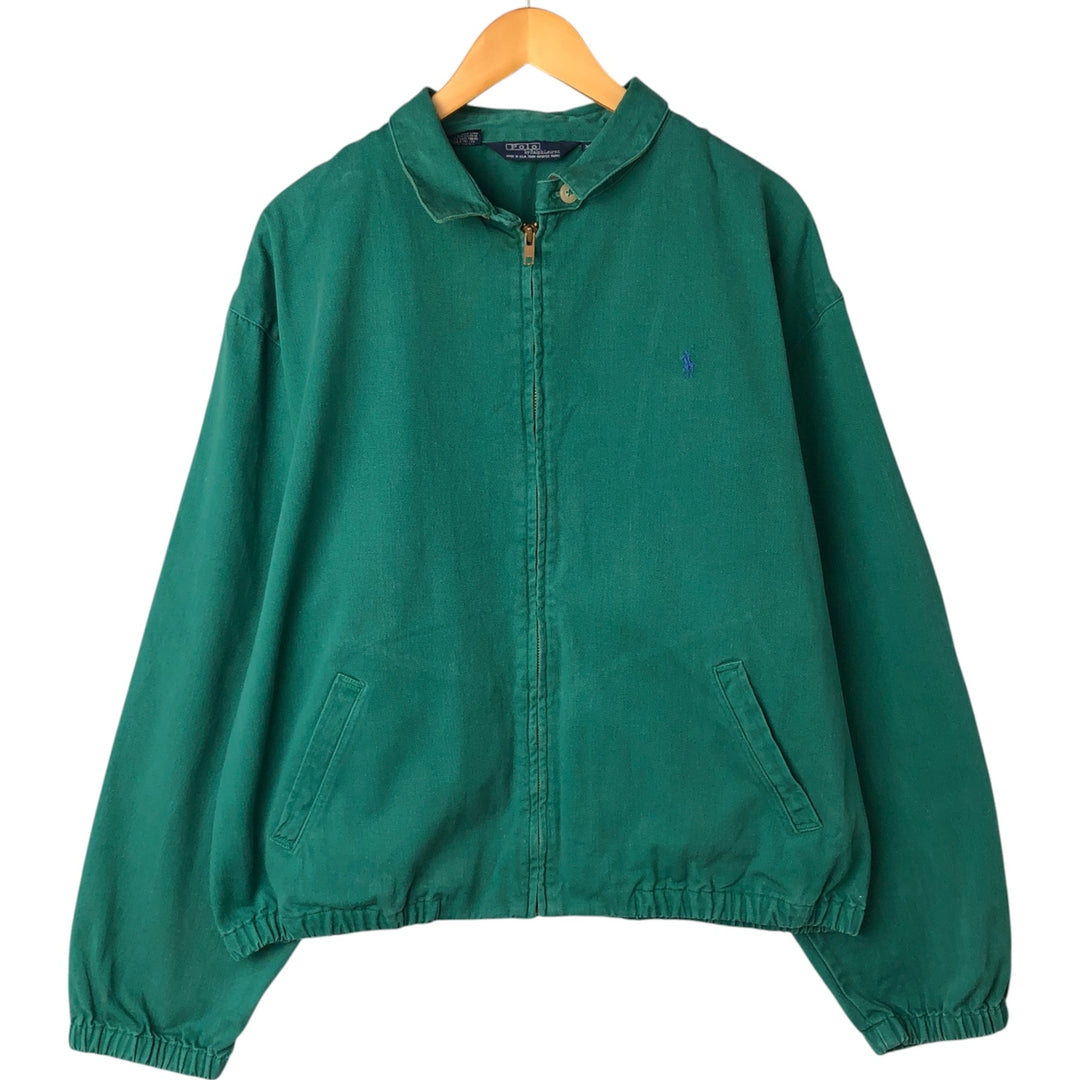 90'S Polo by Ralph Lauren swing top sports jacket, made in the USA, men's XL size, vintage cotton green type Vintage Second Hand